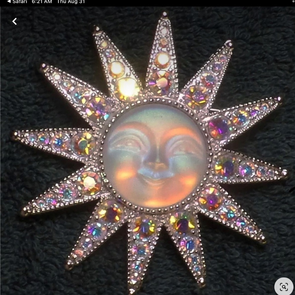 KIRKS FOLLY Seaview Moon Brooch ~ Pendant ~ RARE